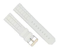 Diloy Bracelet montre en silicone - Style sportif - Résistant à l’eau - 18mm 20mm 22mm 24mm S252 Blanc 20mm