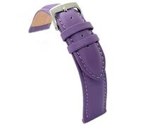 Diloy Bracelet XL en cuir pour montre classique cuir de vache lisse cousu bombé longueur spéciale tailles 10mm 12mm 14mm 16mm 18mm 20mm 22mm 24mm 26mm 28mm 30mm 302EL Violette 16mm
