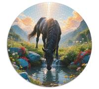 Dilu, Puzzle Immersif Circulaire AvecCheval, 1000 Pièces pour Adultes en Quête De Concentration 1000pcs (67.5x67.5cm)