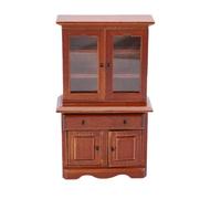 Dilwe 1:12 Armoire de Maison de Poupée à L'échelle, Vitrine Miniature en Bois avec étagère, étagère pour Une Maison de Meubles de Poupée