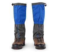 Dilwe 1 Paire de guêtres de Jambe d'extérieur Guêtres de Bottes de Neige Coupe-Vent imperméables pour la randonnée, la Marche, la randonnée, Le Camping, l'escalade, la Chasse, la pêche(Bleu)