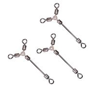 Dilwe 15 Pièces émerillons de Pêche à 3 Voies, Connecteurs Pivotants Roulants en Cuivre en Forme de Y, Accessoire de Matériel, avec Rotation Flexible pour Ligne de Pêche, Leurre, (4#)