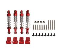 Dilwe 2 Paires D'amortisseurs de Voiture RC, Kits de Chocs de Véhicule RC en Alliage D'aluminium 60mm Rouge pour Pièces de Mise à Niveau de Voiture WPL C14 (rouge)
