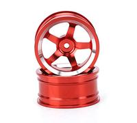Dilwe 4 Pièces 1/10 Moyeu de Roue RC, Adaptateur de Moyeu Hexagonal D'entraînement de Roue en Alliage D'aluminium pour Voiture de Dérive de Tourisme HSP 94123 (Rouge)