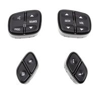 Dilwe 4 Pièces Bouton de Commutation de Commande au Volant ABS Commutateur de Commande Audio au Volant 5 Broches 4 Broches Radio Volume Source Informations Remplacement pour Envoy 2004 2009