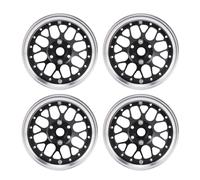 Dilwe 4 Pièces Jantes de Roue RC de 2,2 Pouces, Jantes de Roue sur Chenilles RC en Alliage D'aluminium, Bonne Dissipation Thermique Anodisée Dure pour Modèle de Télécommande 1/10 (Black)