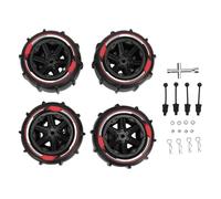 Dilwe 4pcs 12 Mm Hex RC Wheel Preddle Tires, Off Road Desert Beach Snow Sand Remplacement des Pneus Kit Accessoires pour 144001 144010 144011 144016