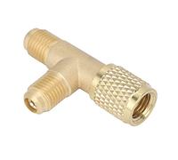 Dilwe Adaptateur en T à Coupleur Rapide, Noyau de Valve en Laiton pour R22 R12 R134, Installation Facile avec Haute Performance pour les Systèmes CVC et la Maintenance AC