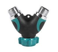 Dilwe Adaptateur Répartiteur de Tuyau D'Arrosage Robuste à 2 Voies pour un Arrosage Efficace, Connecteur en Alliage de Zinc NPT 3/4" pour L'irrigation du Jardin Domestique, 1 Pièce