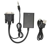 Dilwe Adaptateur VGA vers HDMI avec Audio, Câble Adaptateur VGA Mâle vers HDMI Femelle 1080P pour Ordinateur, Bureau, Ordinateur Portable, PC, Moniteur, TV HD