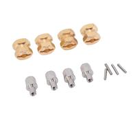 Dilwe Adaptateurs de Roue en Laiton, Adaptateurs D'entraînement Hexagonal à Moyeu étendu pour Voiture sur Chenilles RC SCX10 à L'échelle 1/10, avec Revêtement galvanisé pour Une (Gold)