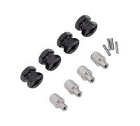 Dilwe Adaptateurs de Roue en Laiton, Adaptateurs D'entraînement Hexagonal à Moyeu étendu pour Voiture sur Chenilles RC SCX10 à L'échelle 1/10, avec Revêtement galvanisé pour Une (Black)