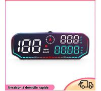 Dilwe Affichage Tête Haute GPS 5 Pouces LED Voiture Alarme Vitesse Fatigue Universel