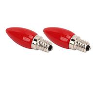 Dilwe Ampoules Candélabres LED E12, Mini Ampoule Rouge en Verre 1.5W 220V avec Culot E12, pour Lampe du Dieu de la Richesse, Lanterne de Table Sacrée, 2 Pièces