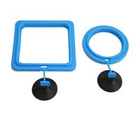 Dilwe Anneau d'alimentation pour Poissons, Conception Carrée, Mangeoire à Point Fixe pour Aquarium, Ventouses Puissantes, Lot de 2
