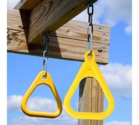 Dilwe Anneaux de Traction pour Enfants, Anneaux de Gymnastique Réglables en Plastique d'une capacité de 176 LB, Entraînement Intérieur et Extérieur pour Enfants (Yellow) (Yellow)