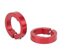 Dilwe Anneaux de Verrouillage de Poignées de Guidon de Vélo, 2 Pièces Poignées de Guidon de Vélo Serrure en Alliage D'aluminium Poignée de Vélo Serrure sur Pinces pour Guidon de Vélo 22.2mm(Rouge)