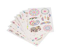 Dilwe Autocollants de Tatouage Néon Fluorescents en Bronze, Faciles à Appliquer et à Enlever pour Adultes et Enfants, Paquet de 8