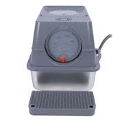 Dilwe Bac à Litière fermé Extra Large pour Chat en Acier Inoxydable avec Plateau en Métal à Bords Hauts pour Grands Chats, Contrôle des Odeurs et Nettoyage Facile pour un Usage Domestique (gris foncé)