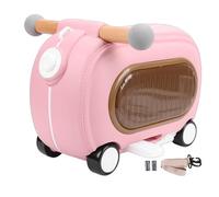 Dilwe Bagage à roulettes, Valise à roulettes pour Tout-Petit de 20 L avec Roues, Véhicule à Glissement de Siège Multi-Modes, avec Sangle D'épaule de Laisse de Lumières Musicales, pour (Pink)