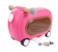 Dilwe Bagage à roulettes, Valise à roulettes pour Tout-Petit de 20 L avec Roues, Véhicule à Glissement de Siège Multi-Modes, avec Sangle D'épaule de Laisse de Lumières Musicales, pour (Rose Rouge)