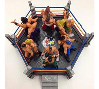 Dilwe Bague de Lutte Authentique, Ensemble de Figurines d'action avec Les Superstars de LA, Jouets de Lutte pour Enfants, Anniversaire (Grey)