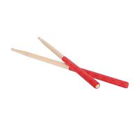 Dilwe Baguettes de Batterie en Bois D'érable de qualité Supérieure avec Poignée en Caoutchouc Antidérapant et Pointes en Forme de Bulle, pour Adultes, Enfants, (rouge)