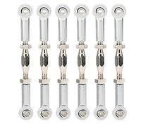 Dilwe Biellettes de Direction Réglables, Lot de 6 en Alliage D'aluminium, 15-70 Mm, pour Suspension de Voitures RC 1/8 et 1/10 (SCX10, Wraith,). (Silver)