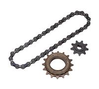 Dilwe Bike Freewheel Kit 16T Sprocket en Roue en Acier avec Fils de Haute Précision pour Les Vélos de Montagne Go Karts Plage Vélos Mini Scooters