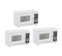 Dilwe Bois 1:12 Dollhouse Miniature Microwave Four, 3pcs, Replica Design, Imaginative Play, Mini Kitchen Appliance for Doll House Decor