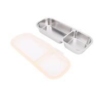 Dilwe Boîte à Déjeuner en Acier Inoxydable 304, Couvercle Transparent, Compartiments étanches, Récipient de Préparation de Repas, avec Anneaux en Silicone, 4 Loquets, pour le Travail, (700ML)