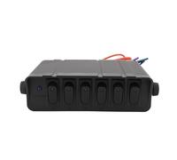 Dilwe Boîte de Commutation à Bascule 6 Gangs, Panneau de Commutation Auxiliaire en Alliage d'aluminium DC12 V à 24 V 40 A, Support Réglable, 6 Circuits, Commande Fusionnée pour Voiture, Bateau,