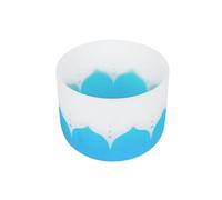 Dilwe Bol Chantant en Cristal, Ensemble de Verre à Quartz de 8 Pouces avec Maillet pour la Thérapie Sonore de Méditation et la Décoration du Bureau à Domicile (BLUE)