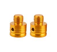 Dilwe Boulons de Rétroviseur en Alliage d'aluminium, Vis d'adaptateur de Rétroviseur M10x1,25 Usinées CNC Anodisées 1 Main Droite et 1 Main Gauche pour le Remplacement Universel du de Moto (GOLD)