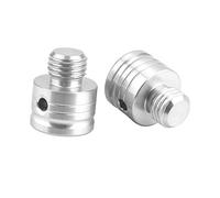 Dilwe Boulons de Rétroviseur en Alliage d'aluminium, Vis d'adaptateur de Rétroviseur M10x1,25 Usinées CNC Anodisées 1 Main Droite et 1 Main Gauche pour le Remplacement Universel du de Moto (SILVER)