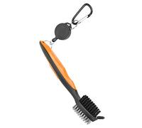 Dilwe Brosse de Club de avec Lanière Télescopique et Crochet, Outil de Nettoyage à Double Poils en Acier et Nylon pour Sac et Chaussures de (Orange)