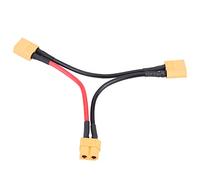 Dilwe Câble de Batterie RC Lipo, 2 Pièces, Ensemble D'adaptateurs Série XT60, Fil en Silicone 14 AWG 10 Cm pour Connexion Double et Décharge Rapide (Une Femelle et Deux mâles)
