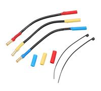 Dilwe Câble d'extension de fiches bananes 4 mm, Longueur 13 cm, pour voitures RC, bateaux, avions, avec 3 gaines thermorétractables et 2 serre-câbles, pour adultes unisexes