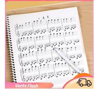 Dilwe Cahier (modèle De Partition Jaune)50 Pages Musical Notation Personnel Notebook Stave Modèle de notes de musique noire