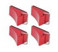 Dilwe Cale de Roue de Voiture Modèle RC 4 Pièces, 32 X 21 X 16 Mm, 3 Couleurs, Bonne Fixation, Cale de Roue en Alliage RC Antidérapante pour Redcat Gen8, Accessoires de Modèle de (Rouge)