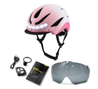 Dilwe Casque de Vélo LED Intelligent avec Lentille Antibuée, Visière Amovible, Caractéristiques de sécurité pour Les Amateurs de Cyclisme 11,42 X 9,06 X 6,5 Pouces (L57-62CM)