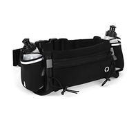 Dilwe Ceinture de Course avec Bouteille d'eau, Sac de Taille de Sport en Néoprène, 2 Poches, Trou pour Casque, Large Bande élastique pour Le Jogging, la Salle de Sport, la Randonnée, la Course à