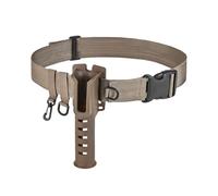 Dilwe Ceinture de Support de Canne à Pêche Réglable, Support de Canne Léger avec Crochets pour Matériel de Pêche, Diamètre des Poignées jusqu'à 3.5 Cm (Kaki)