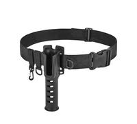 Dilwe Ceinture de Support de Canne à Pêche Réglable, Support de Canne Léger avec Crochets pour Matériel de Pêche, Diamètre des Poignées jusqu'à 3.5 Cm (BLACK)