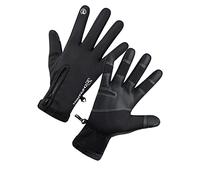 Dilwe Chauds d'hiver Imperméables en Néoprène Coupe-Vent Thermiques écran Tactile Doigt Complet avec Fermeture éclair Doublure en Peluche pour Hommes Femmes Cyclisme Course à Pied Camping à 23F (M)