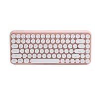 Dilwe Clavier de Conception Flexible de 84 Touches de Machine à écrire Rétro Bluetooth sans Fil, Clavier D'ordinateur Coloré sans Fil Vintage Portable avec Bouton Chocolat, pour PC, Ordinateur (Rose)