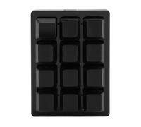 Dilwe Clavier de Jeu Mécanique avec Interrupteur Rouge à 12 Touches, Mini Clavier Macro Programmable USB Rvb pour le Travail de Bureau et les Jeux (BLACK)