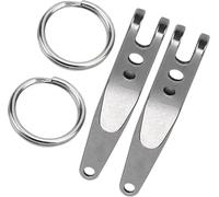 Dilwe Clip de Poche de Suspension, 2Pcs Clip de Ceinture Extérieur en Acier Inoxydable Mini Clip de Suspension avec Porte-clésAutres Produits de Camping de Montagne