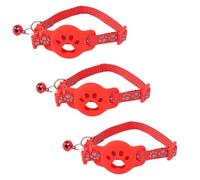 Dilwe Collier Réfléchissant pour Chat avec Cloche, Support de Collier pour Chaton Réglable et Durable pour la visibilité Nocturne, Ajustement Confortable avec des Designs Interchangeables (Rouge)