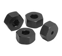 Dilwe Combinateur Hexagonal RC, Adaptateur Hexagonal de moyeu de Roue 5mm à 12mm combinateur Disponible pour Les camions modèles RC WPL D12 1/10(Noir)